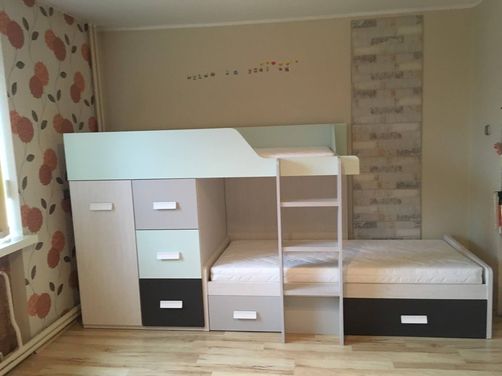 Bunk Bed For Young People Beds, Bunk Bed With Closet And Drawers