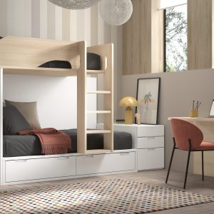 divstāvu gulta-diviem jauniešiem-monoidėja- mēbeles